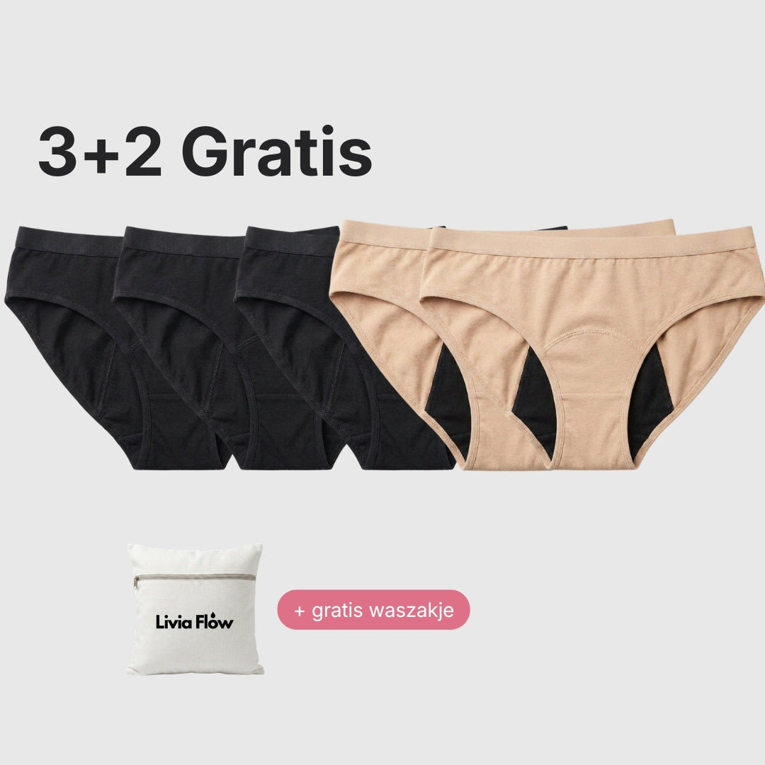 Lia - Mid Waist Lekvrij Ondergoed (3+2 Gratis)
